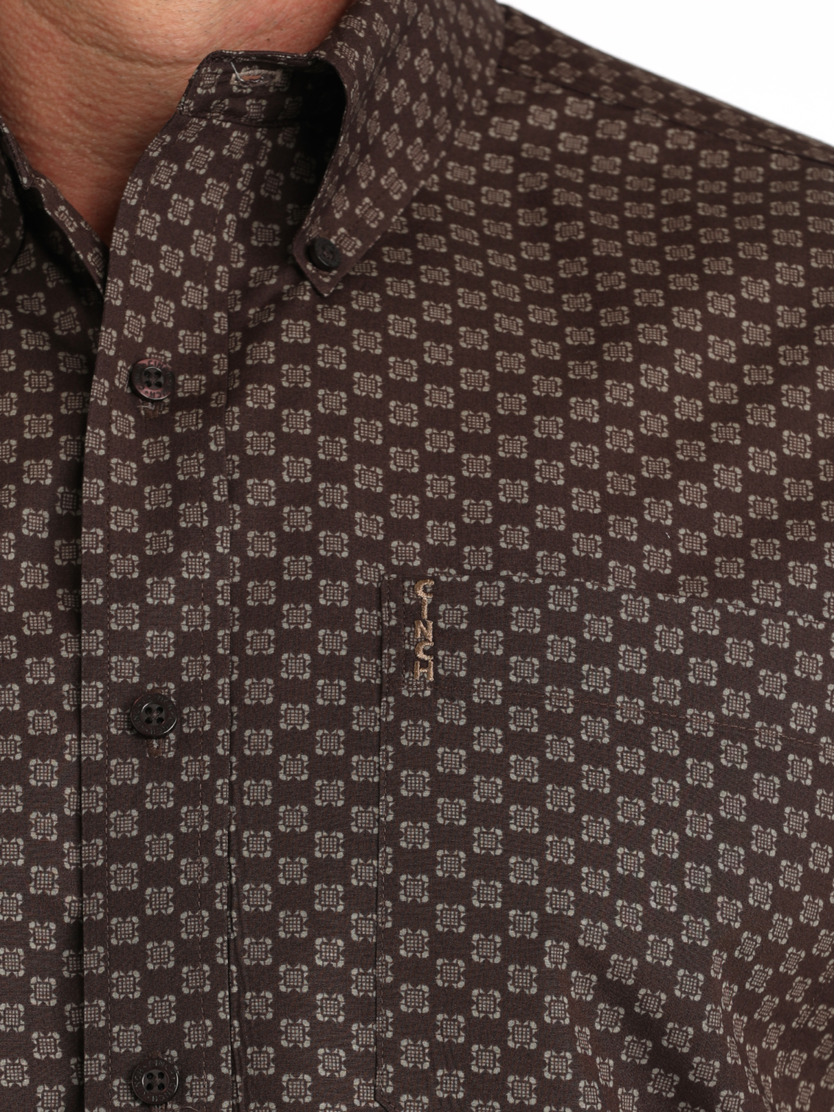 Chemise Western Modern Brown Print - Homme