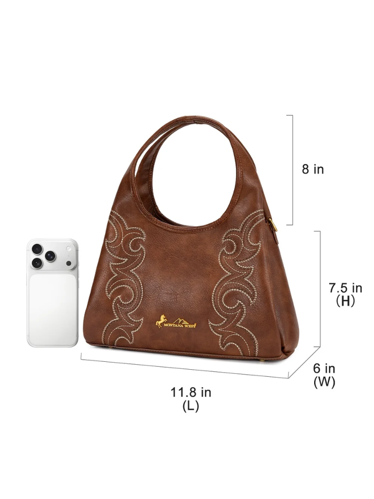 Sac hobo/crossbody Western avec broderie