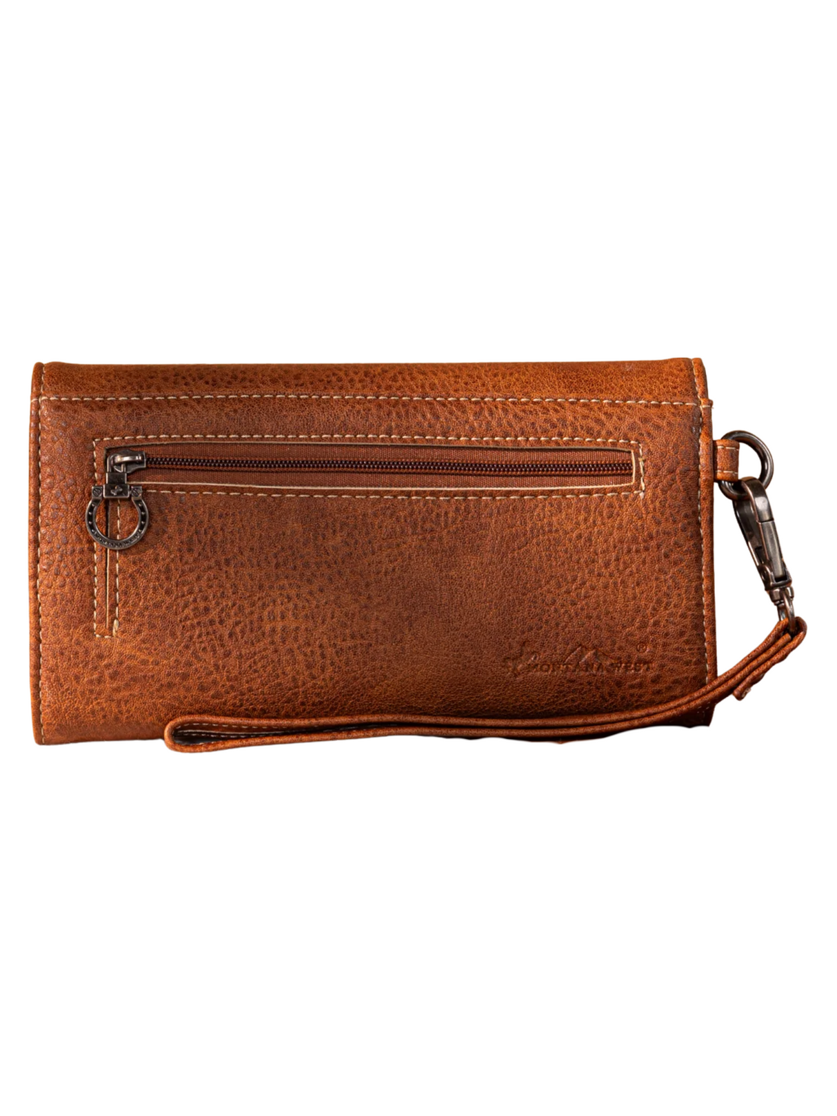 Portefeuille à broderies et motifs tooled