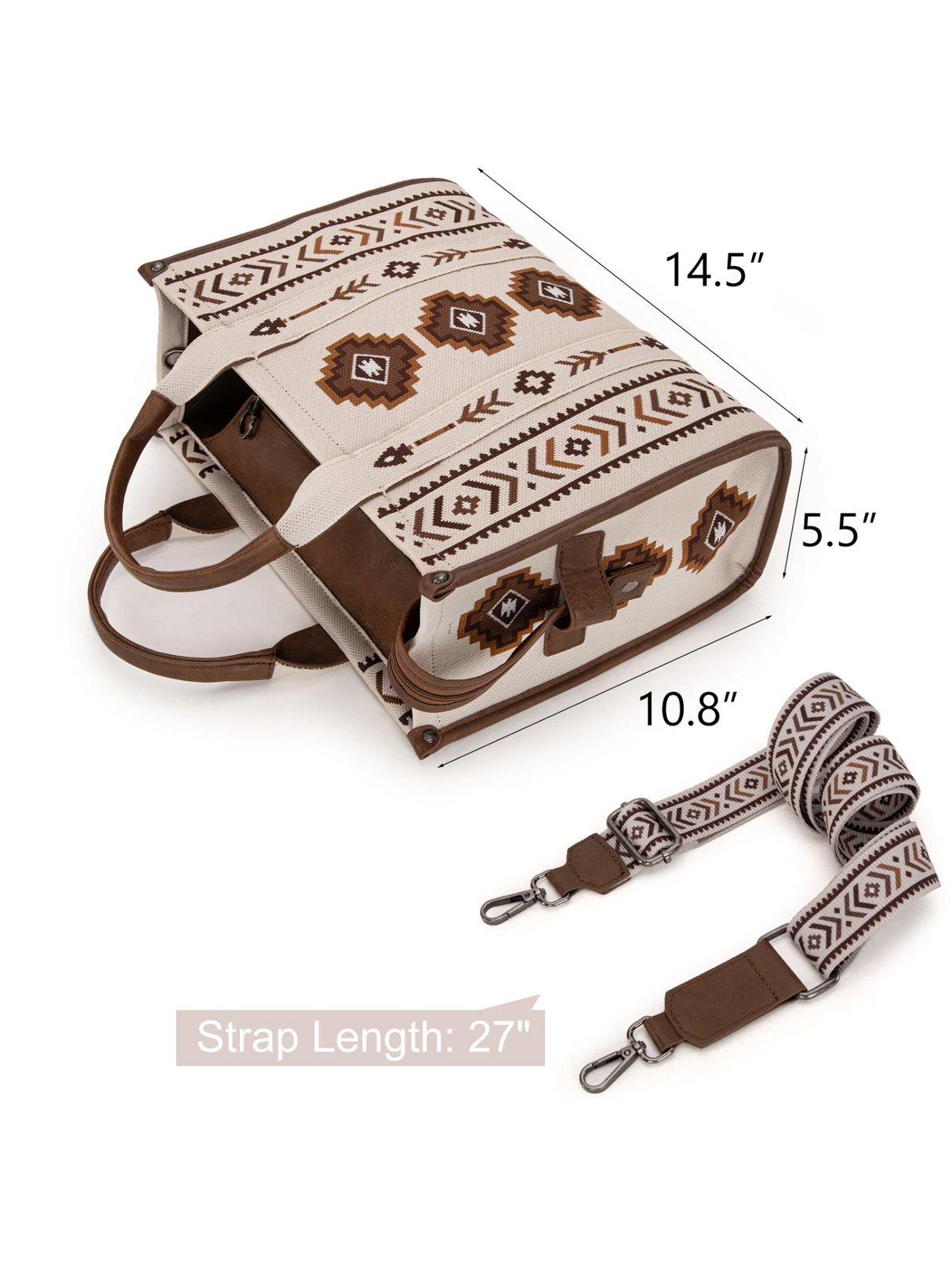 Sac Tote/Crossbody Aztec Retro Arrows