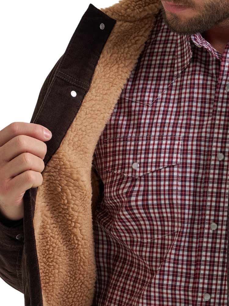 Manteau en velours côtelé Café Noir doublé Sherpa - Homme