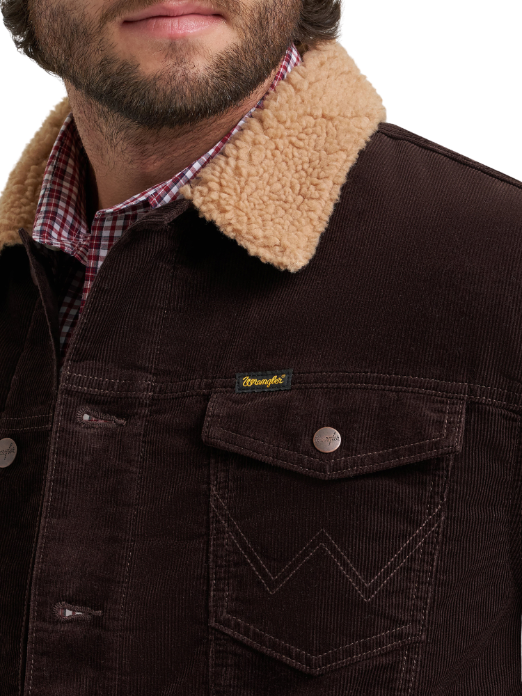 Manteau en velours côtelé Café Noir doublé Sherpa - Homme