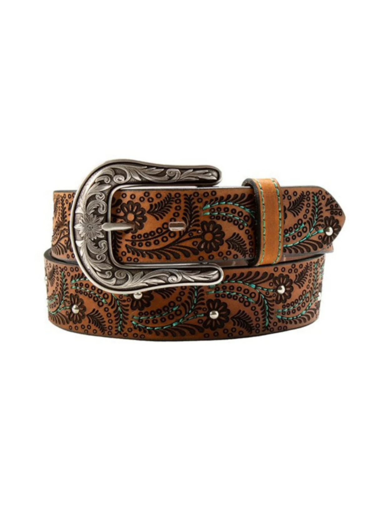 Ceinture Paisley et coutures turquoise – Femme