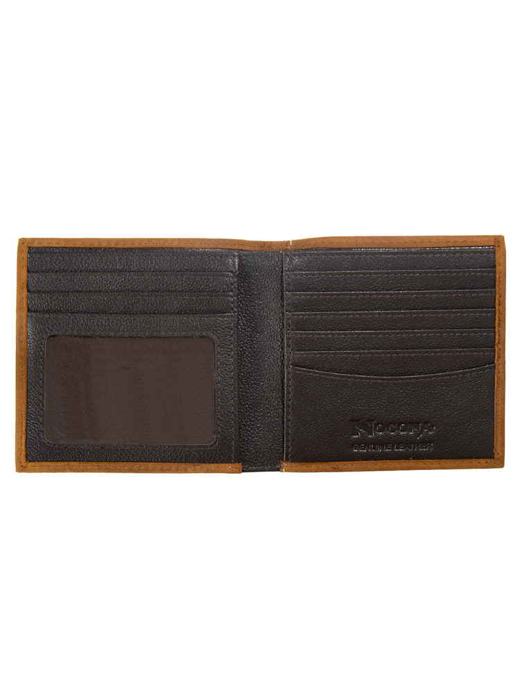 Portefeuille Bifold Boot Stitch Edge Brun