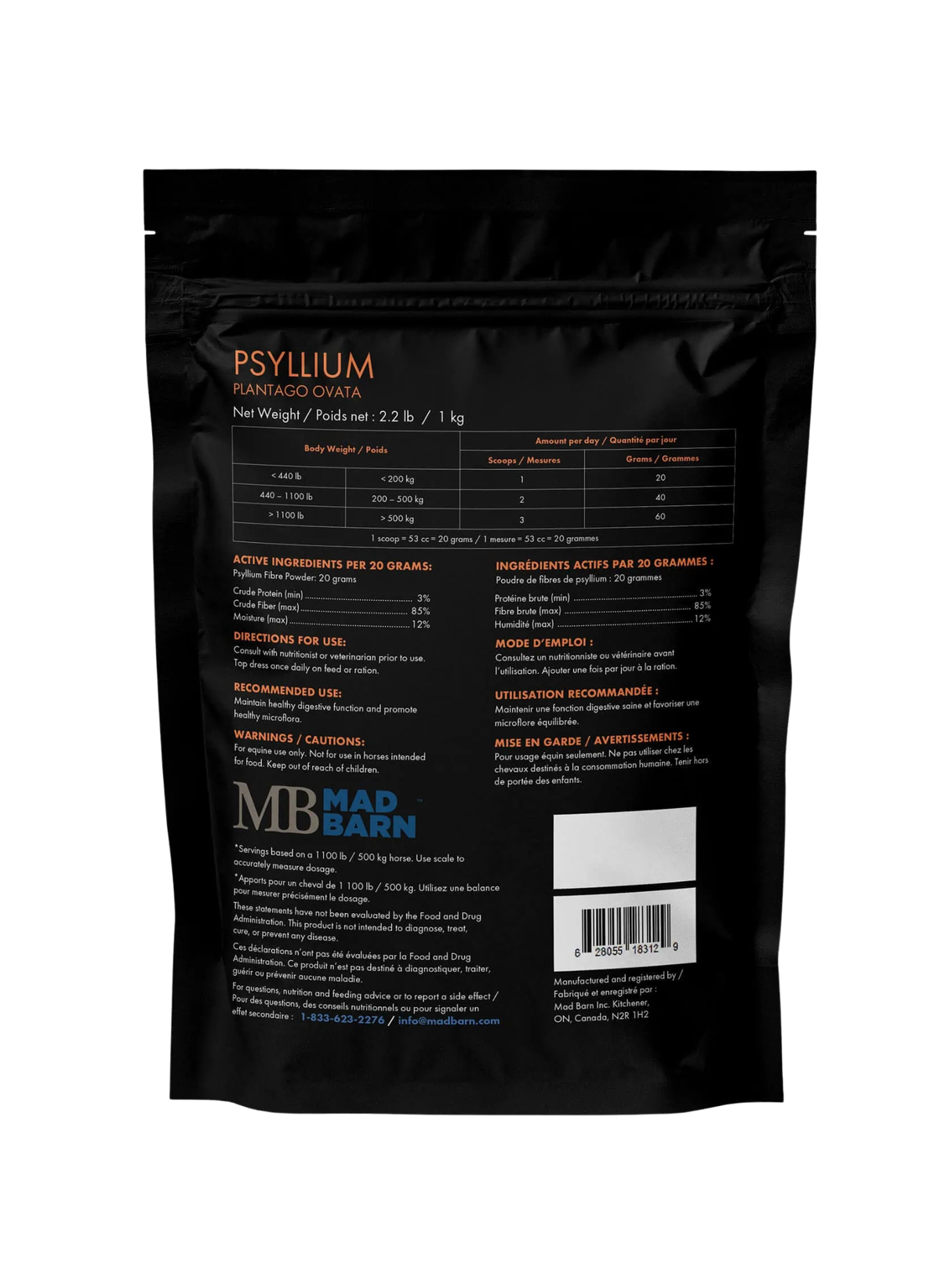 Supplément psyllium en poudre