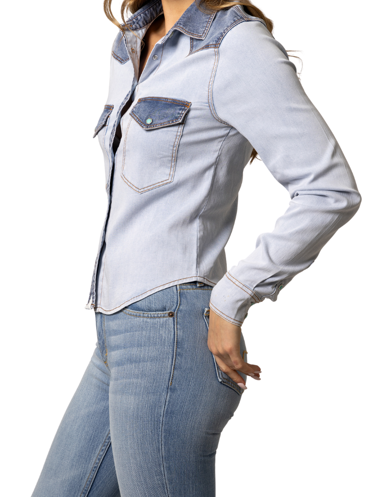 Rayna Accent Denim Shirt - Women