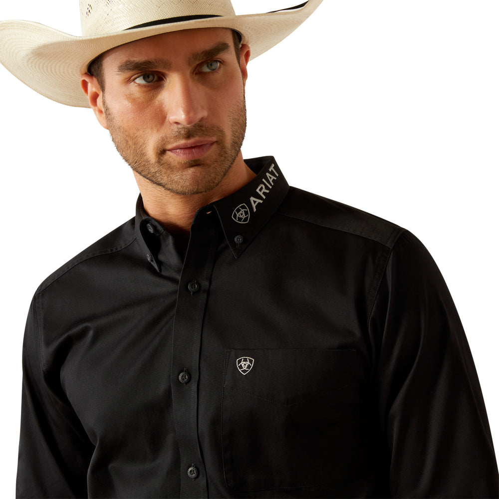 Team Logo Twill Black Shirt - Men