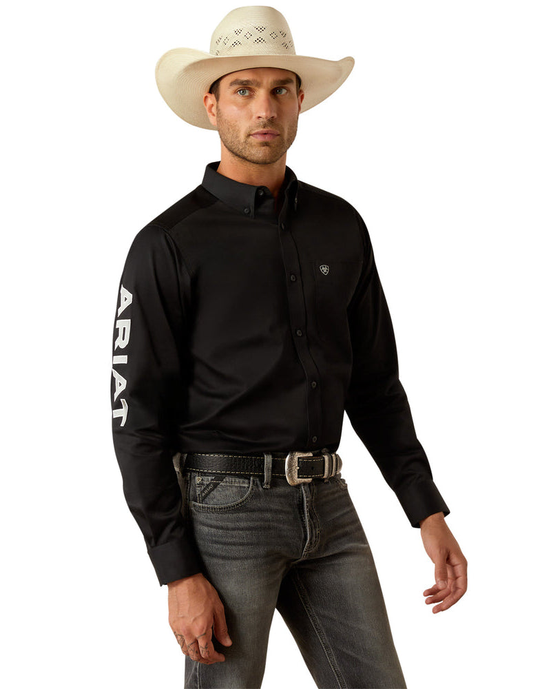 Team Logo Twill Black Shirt - Men