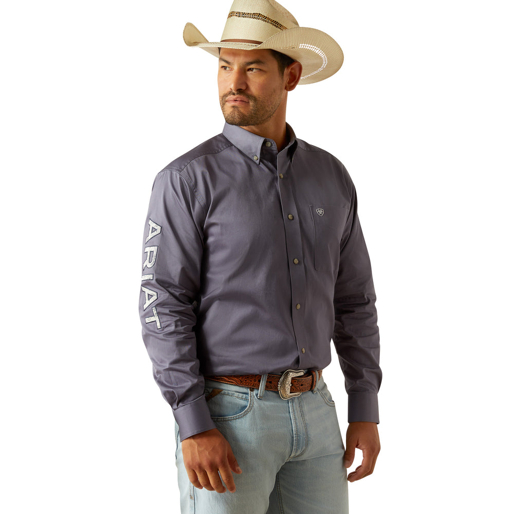 Team Logo Twill Classic Fit Shirt Gray - Men