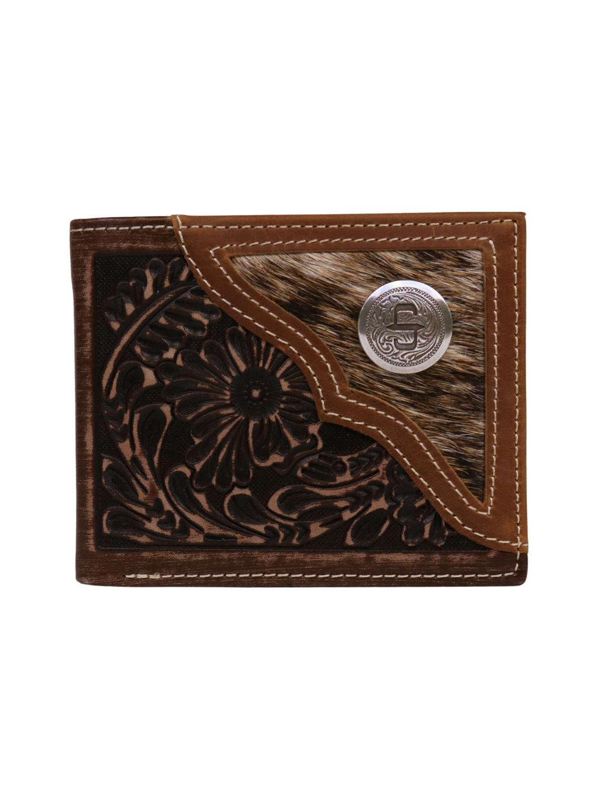 Brown Hair Vintage Bi-Fold Wallet