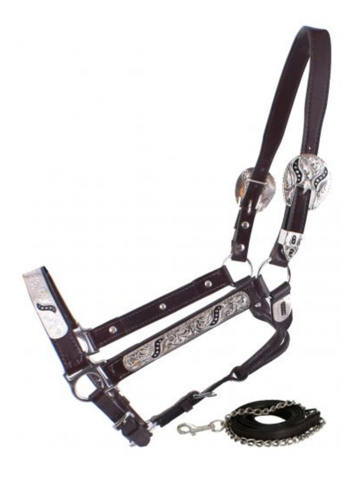 Licou de show Silver plates black