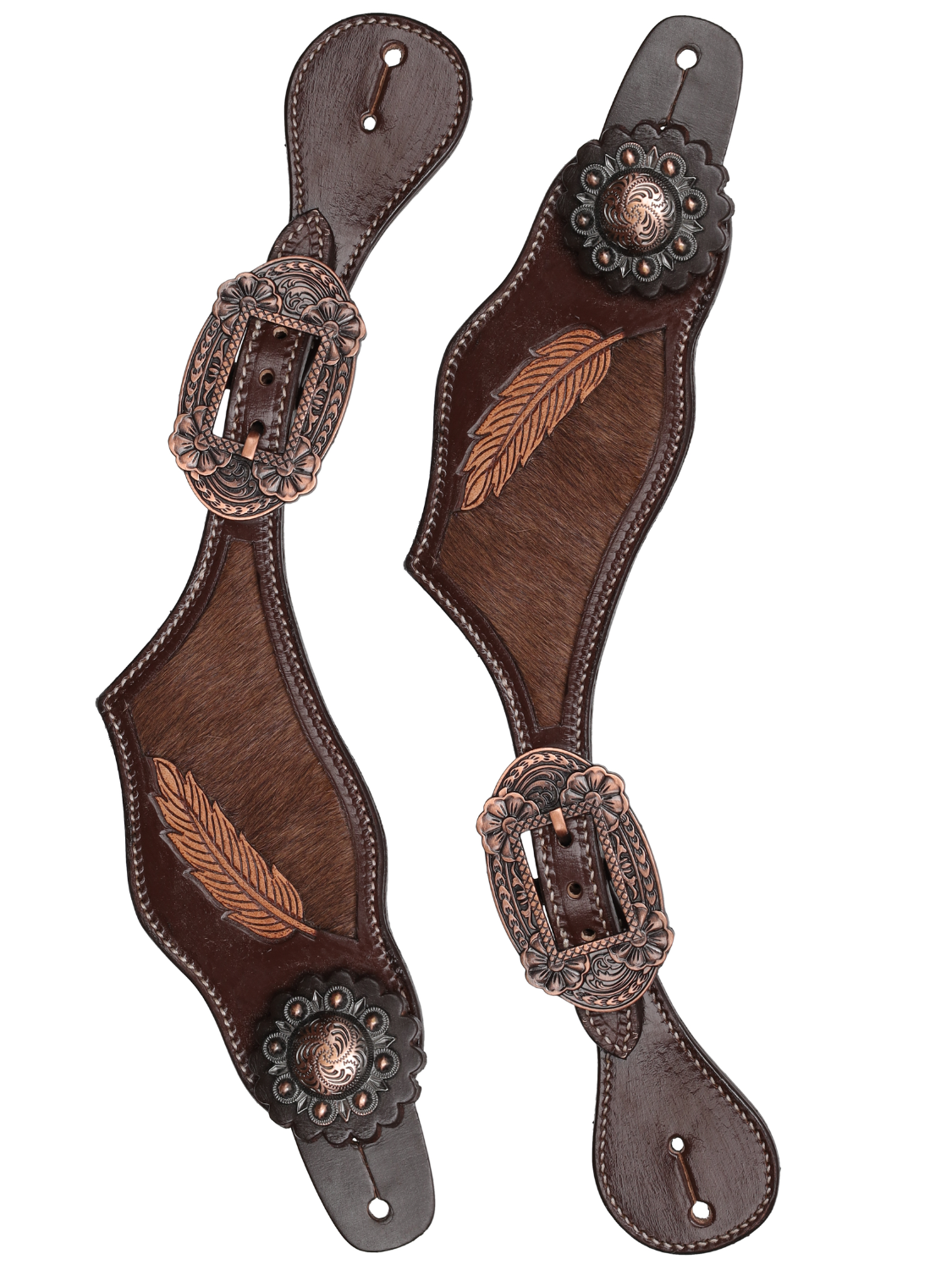 Raven Hide Western Spur Straps