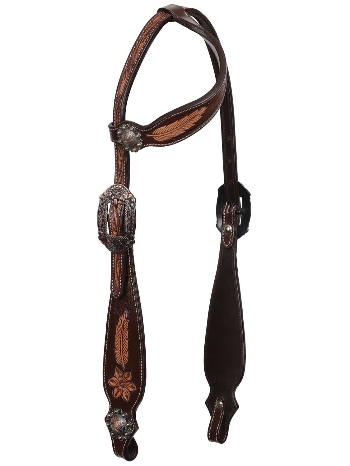 Raven Hide Western Ear Bridle and Twill Set