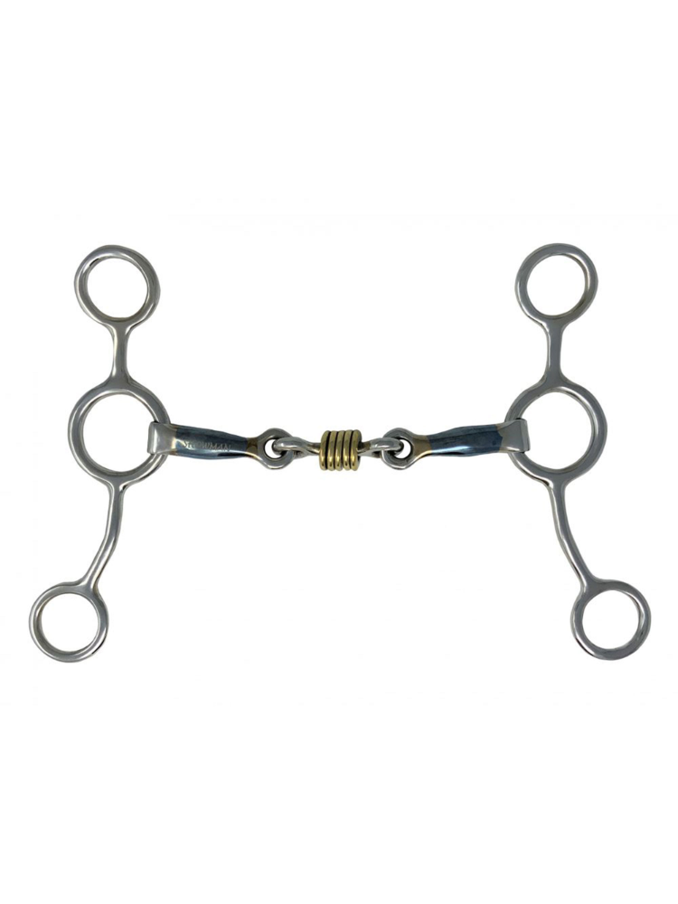 Mors Western JR Cow-Horse avec dog bone et rouleau en laiton