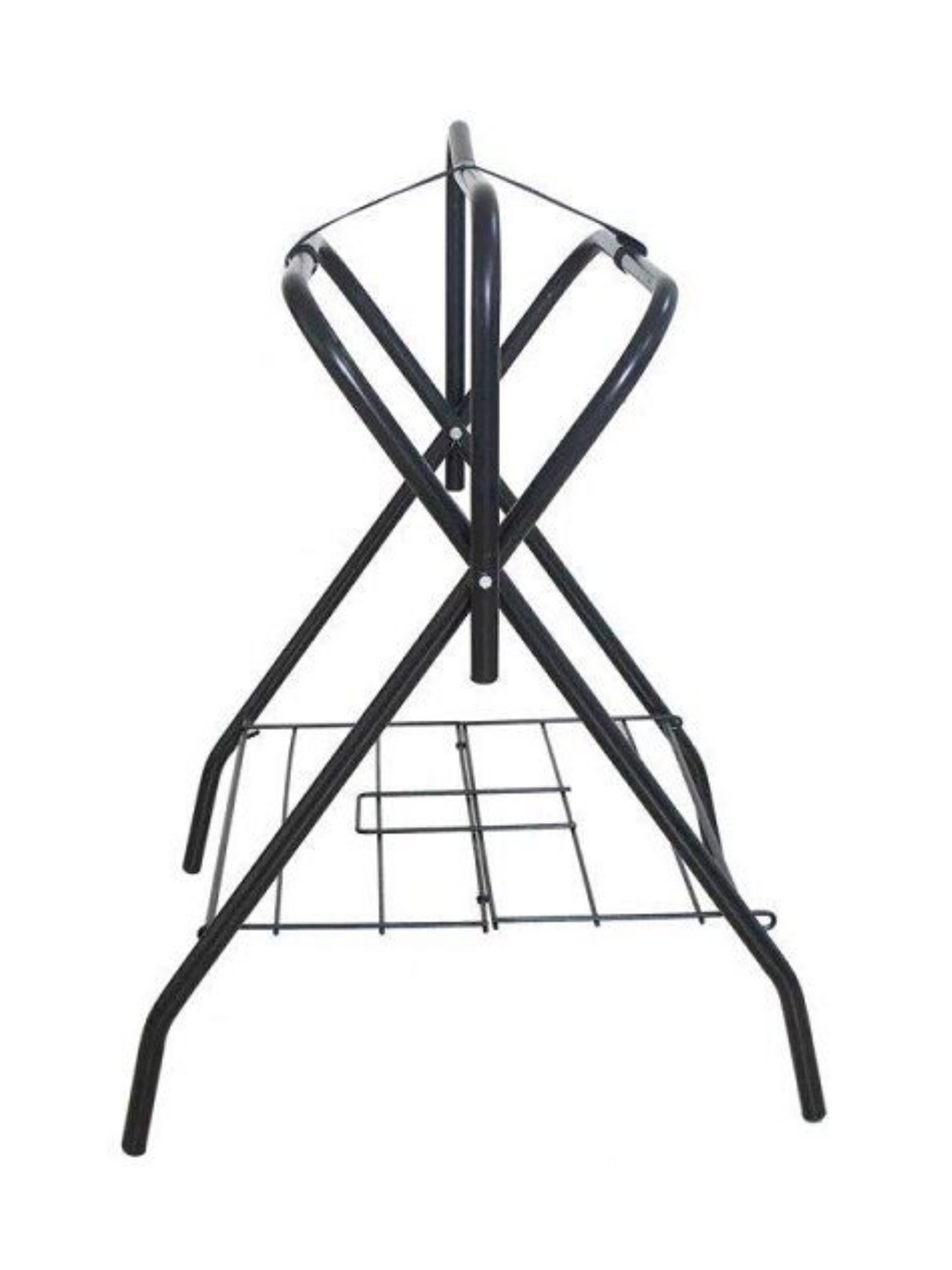 Support de Selle Robuste Pliant avec Plateau Inférieur