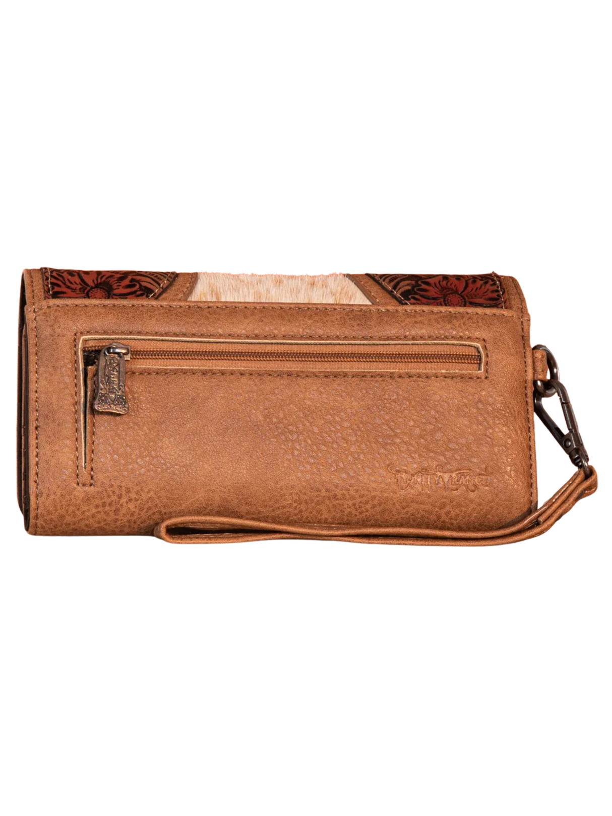 Porte-Feuille Floral Tooled & Hair-On