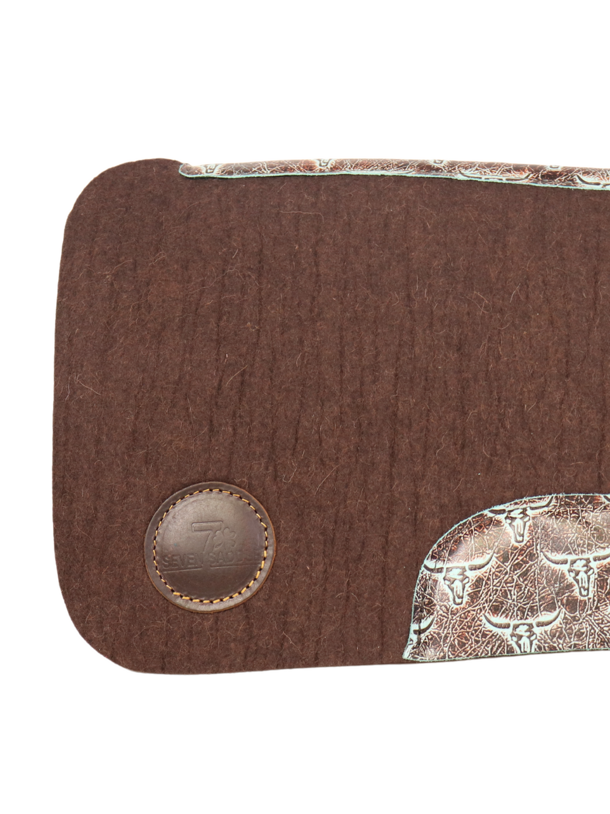 Longhorn Turquoise Brown Western Rug