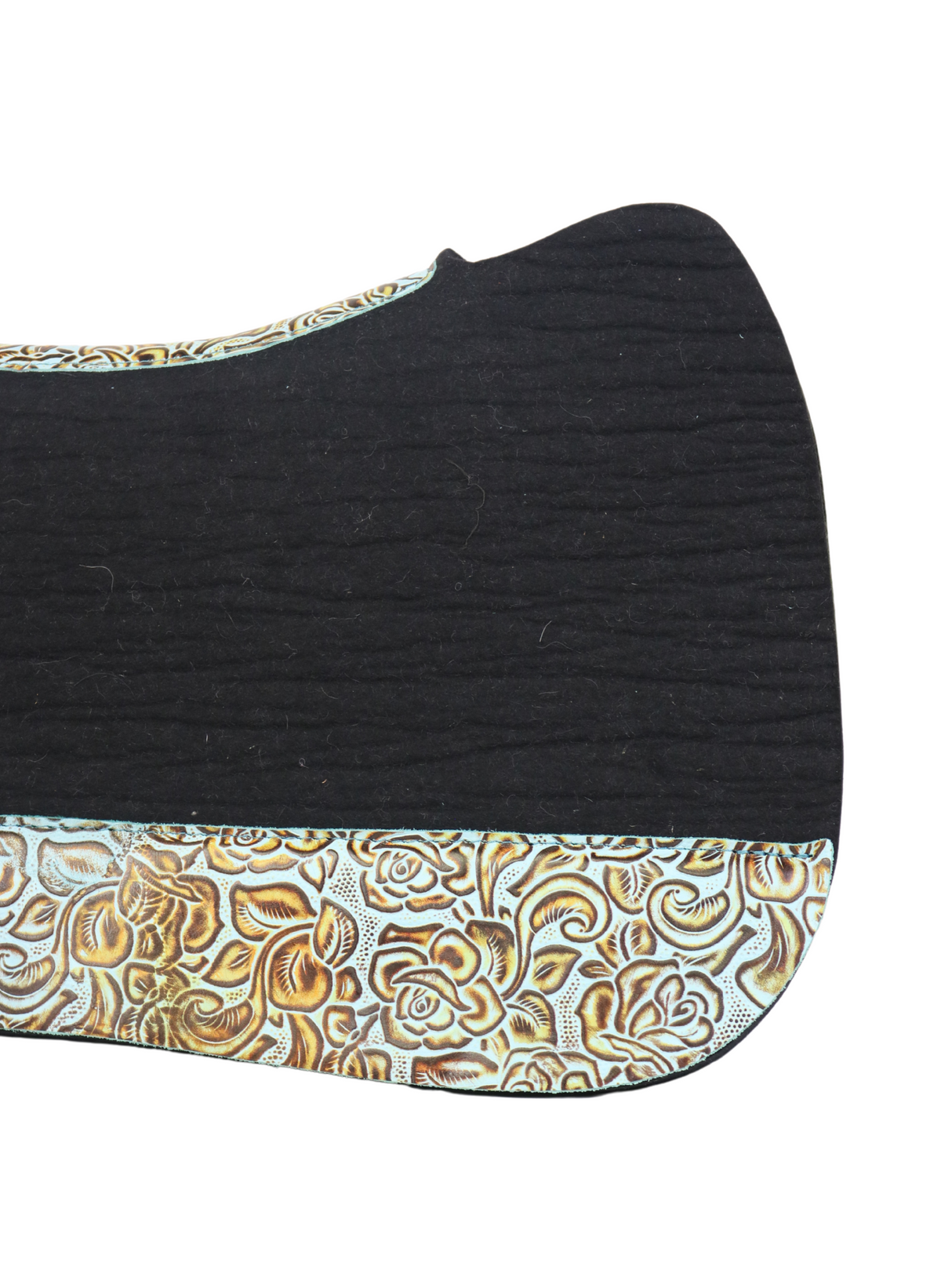 Black Western Rug with Turquoise Flowers