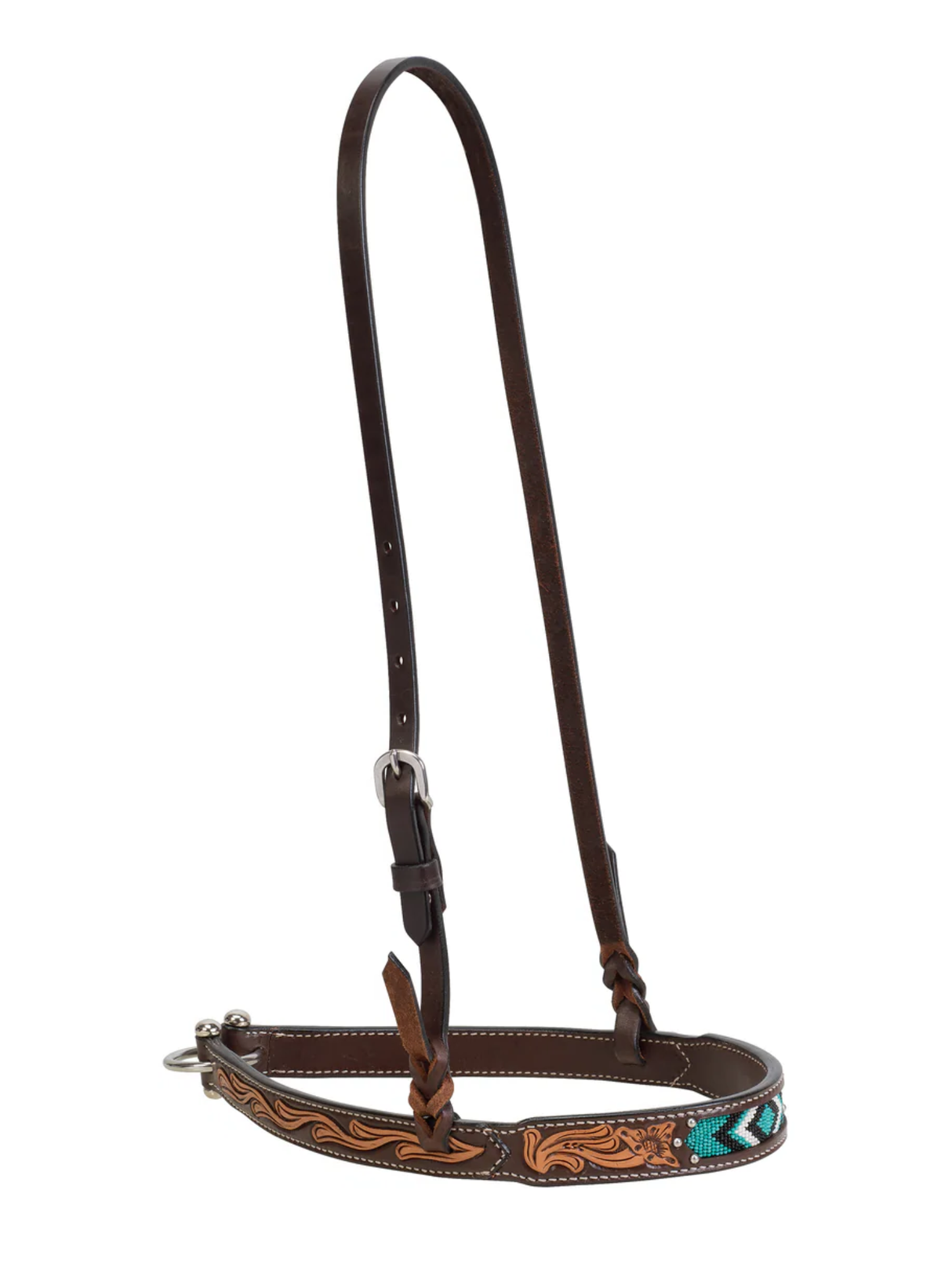 Noseband Western Turquoise Beaded