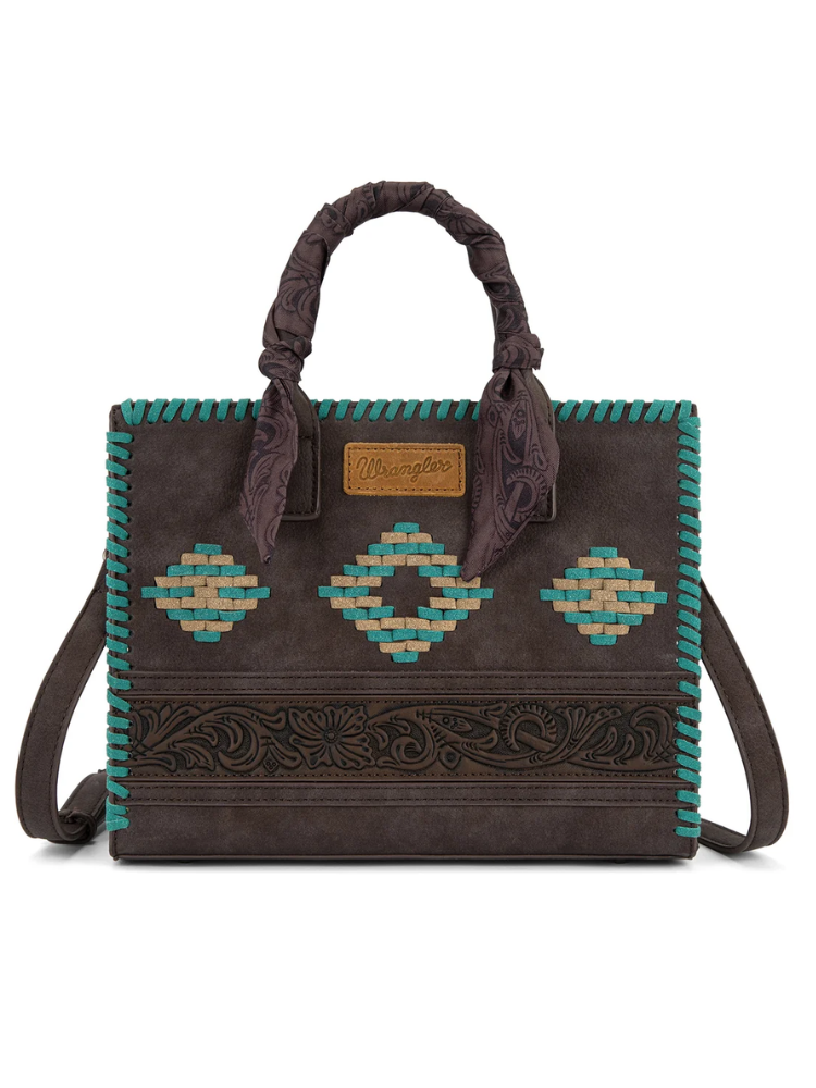 Sac à main Western Whipstitch Aztec avec poignées et bandoulière
