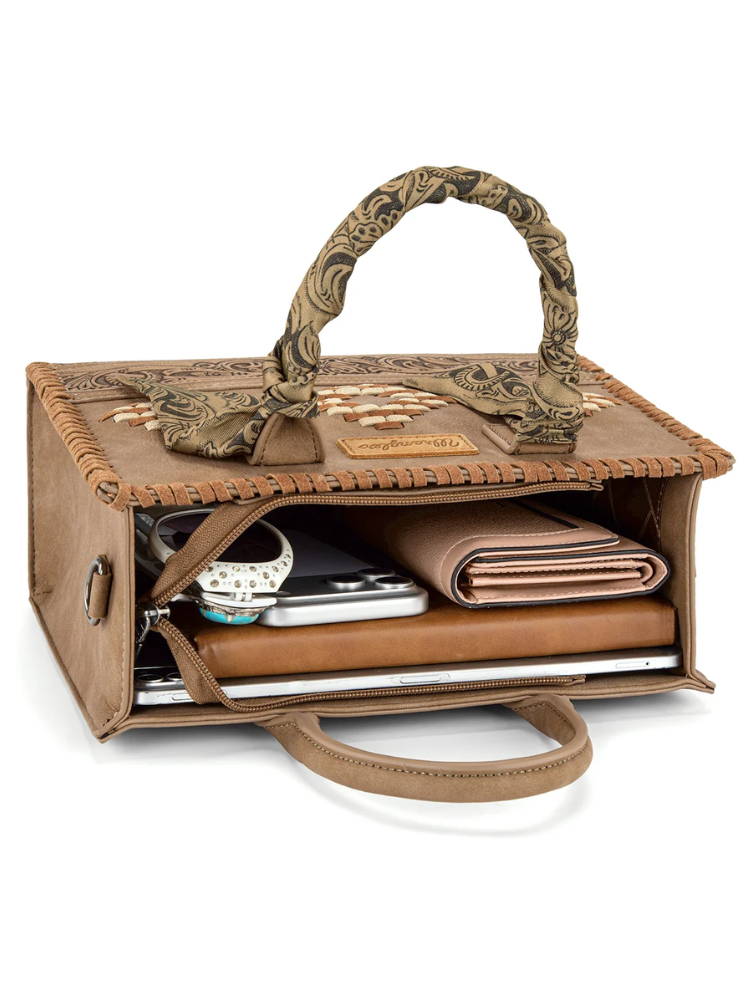 Sac à main Western Whipstitch Aztec avec poignées et bandoulière