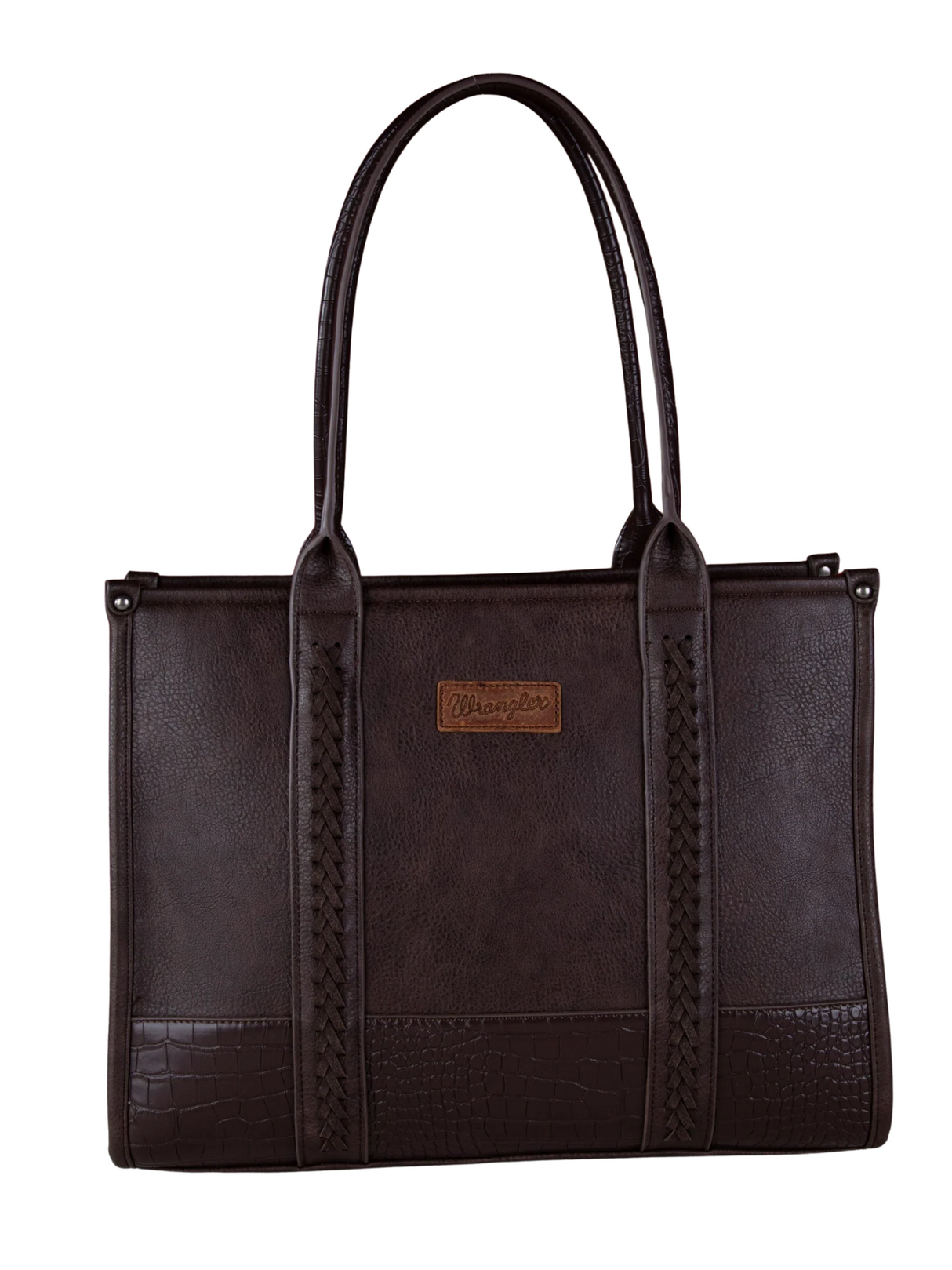 Large crocodile print tote bag