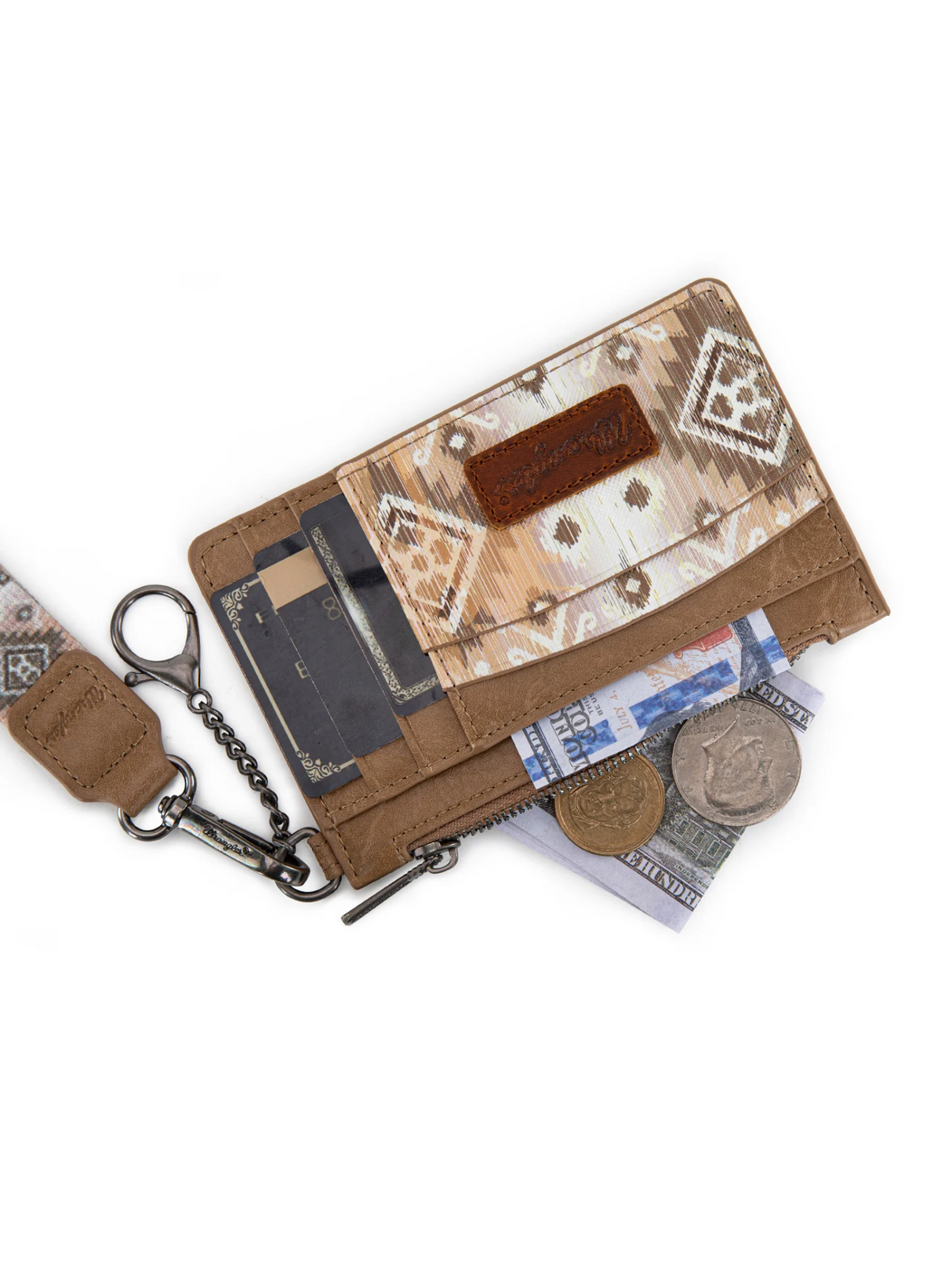 Portefeuille porte-clés avec imprimé aztèque