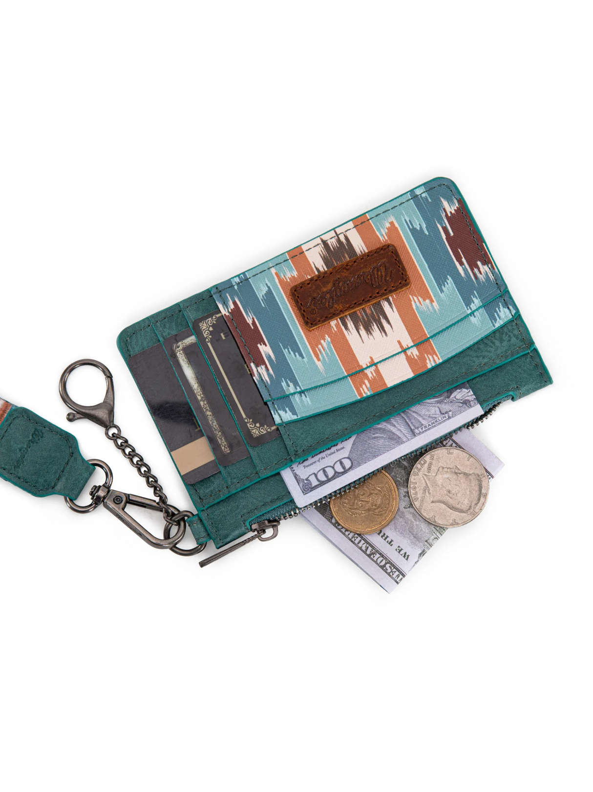 Portefeuille porte-clés avec imprimé aztèque