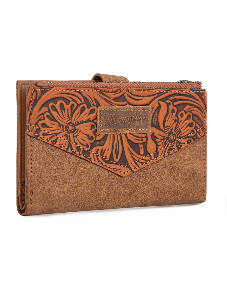 Portefeuille Floral Tooled Bi-Fold
