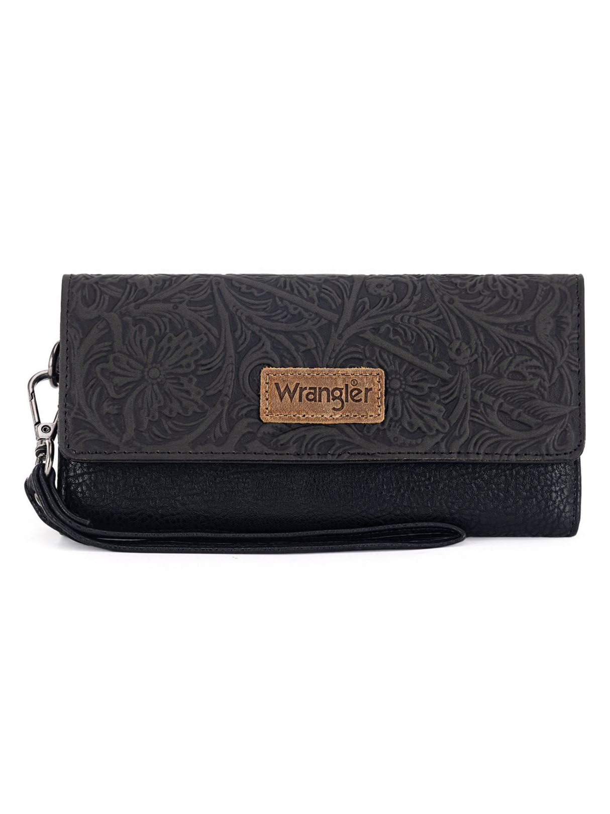 Portefeuille / pochette avec dragonne western à motif floral - Protection RFID