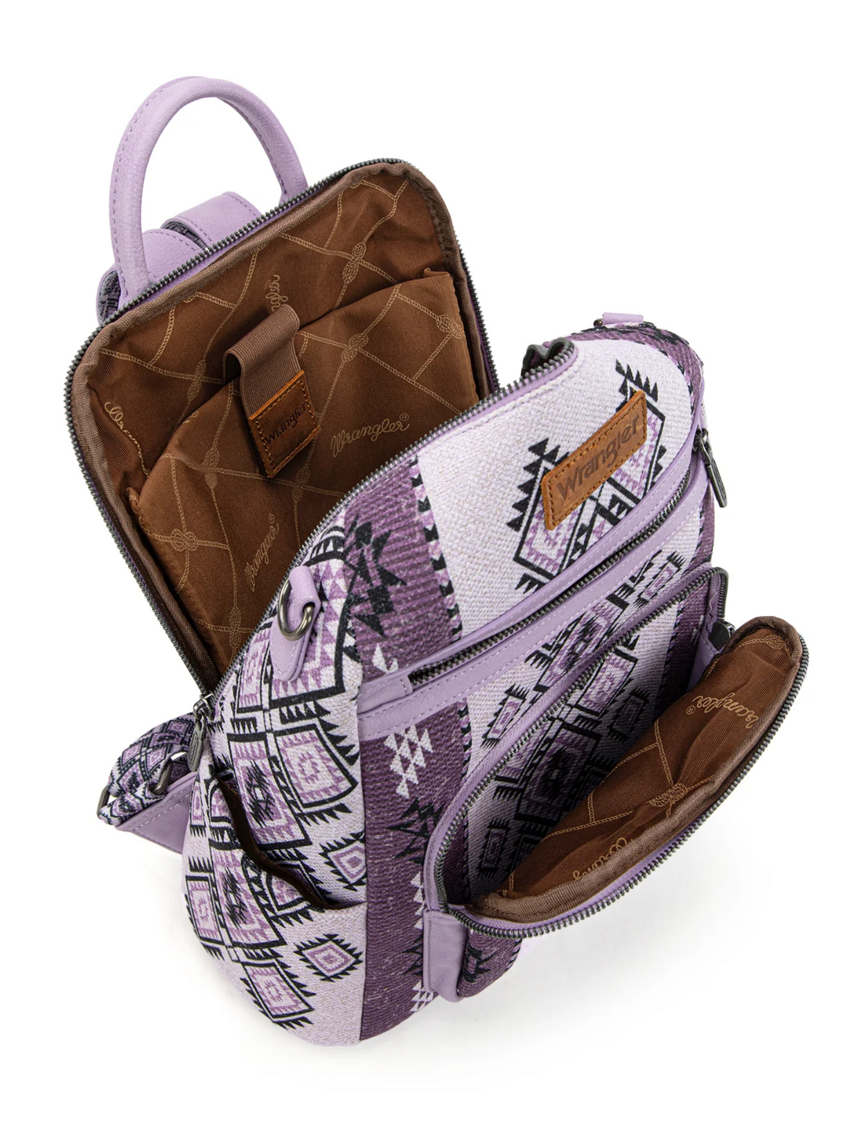 Aztec Print Backpack and Crossbody Bag