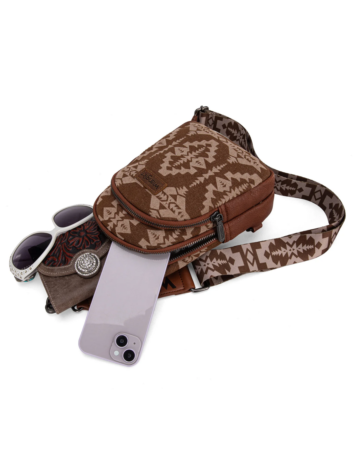 Sac bandoulière à imprimé southwestern Canvas