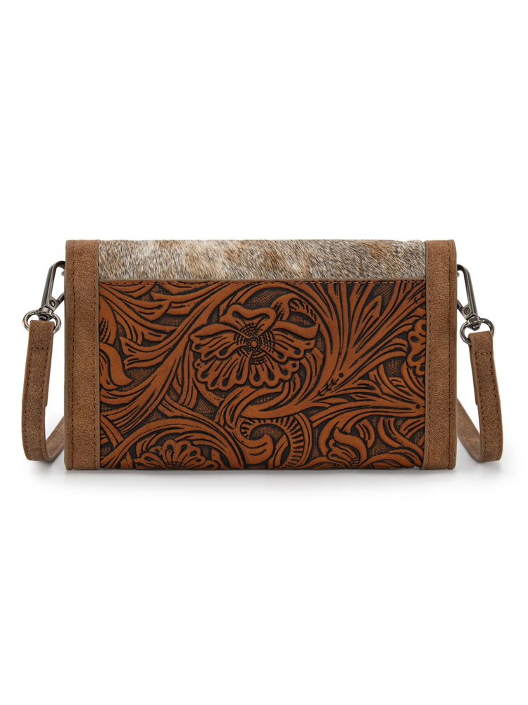Portefeuille Western Cow Hair avec bandoulière