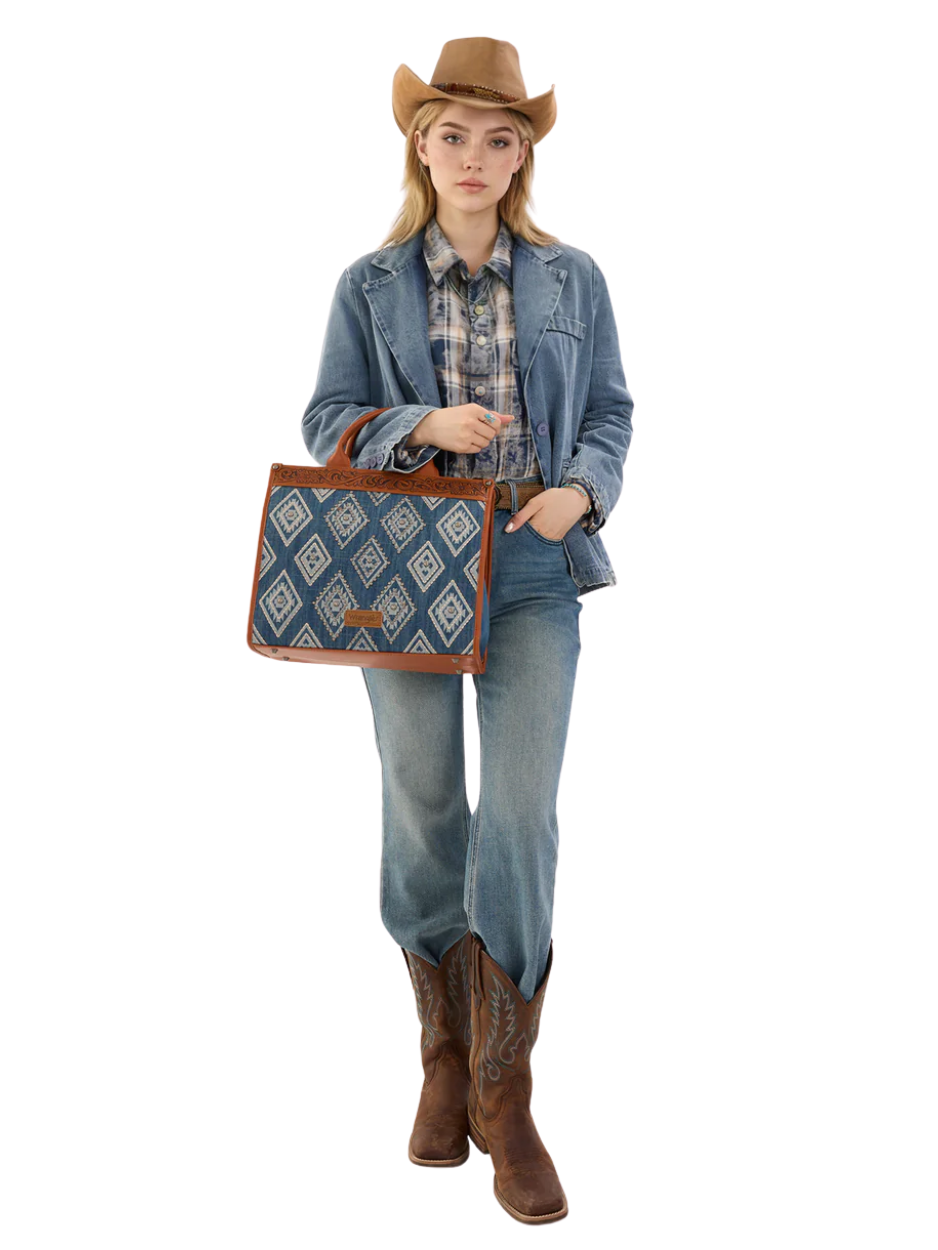 Sac à main à bandoulière Aztec Studded Denim