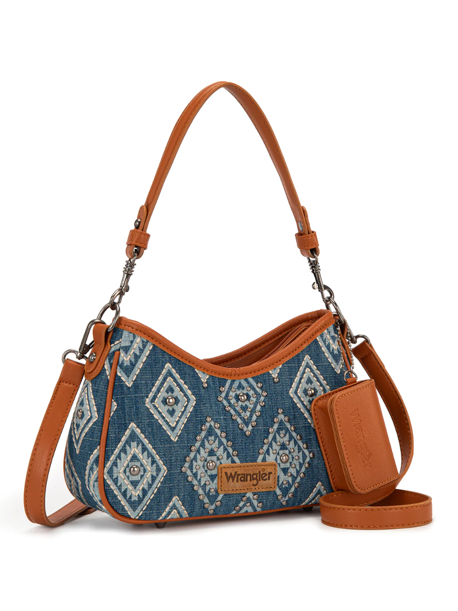 Sac à main Aztec Studded Denim avec mini pochette