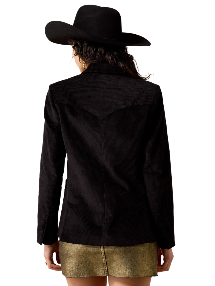 Blazer en velours côtelé Charles noir - Femme