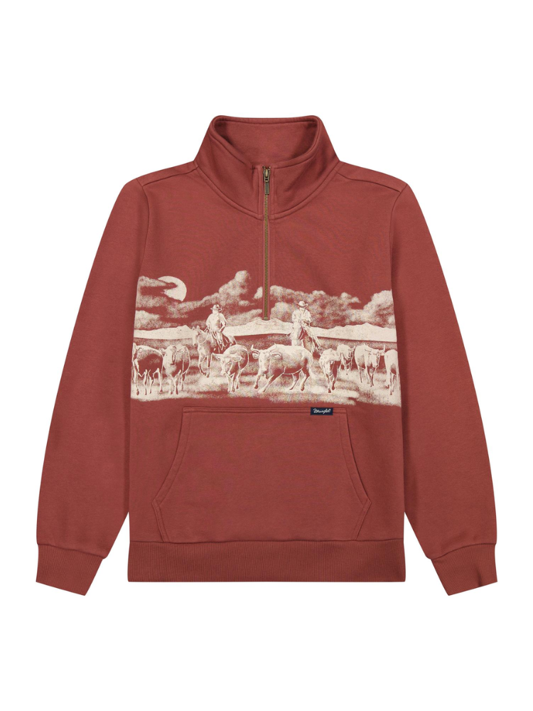 Chandail à manches longues 1/4 zip Horse Rose - Femme