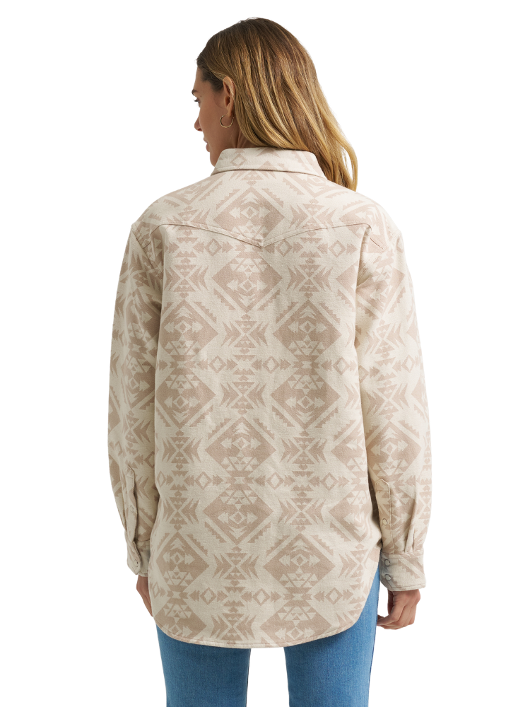 Surchemise Retro® Boyfriend Aztec Crème - Femme