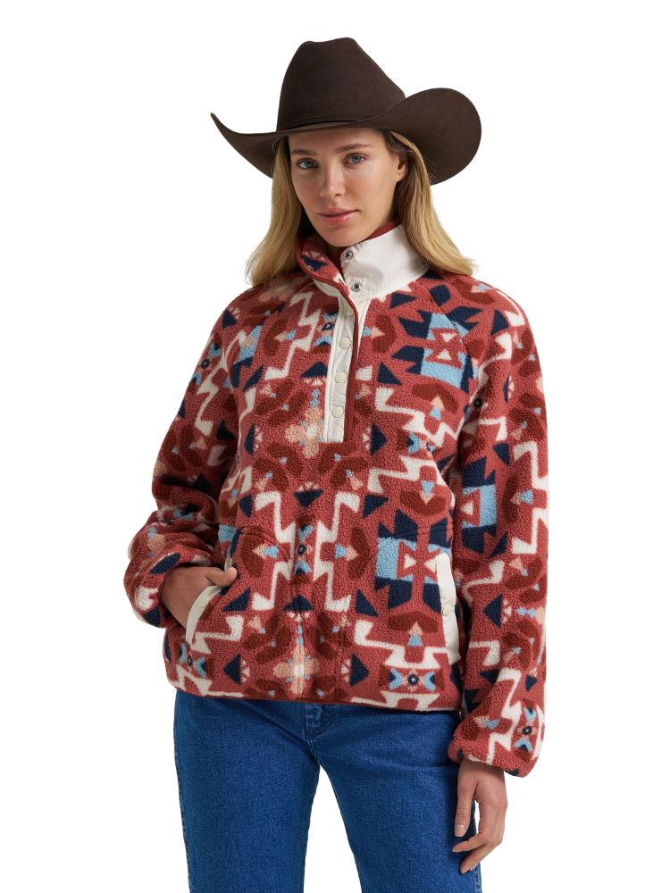 Veste de sherpa Retro Americana snaps - Femme