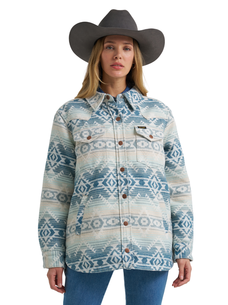 Surchemise jacquard Run the Ranch Bleu - Femme