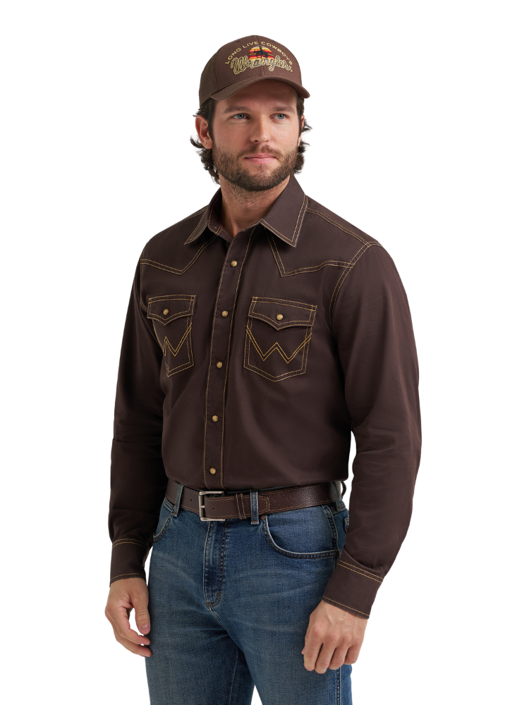 Chemise Western Retro® Premium Brune - Homme