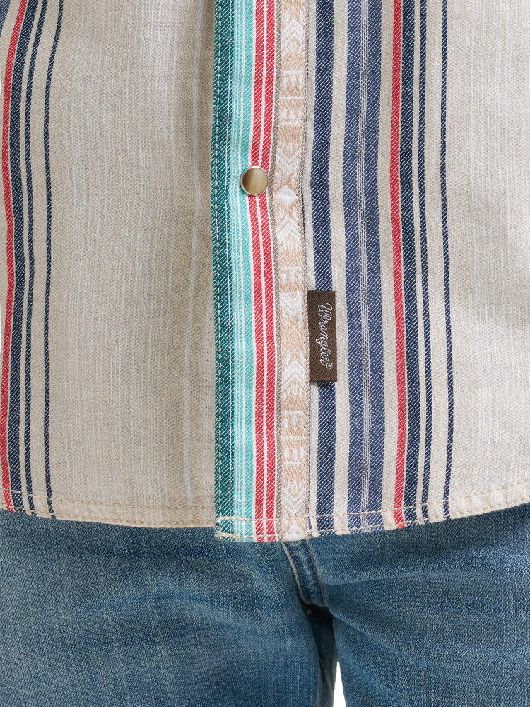 Chemise Western Retro® Premium Tan Multi Stripe à snaps - Homme