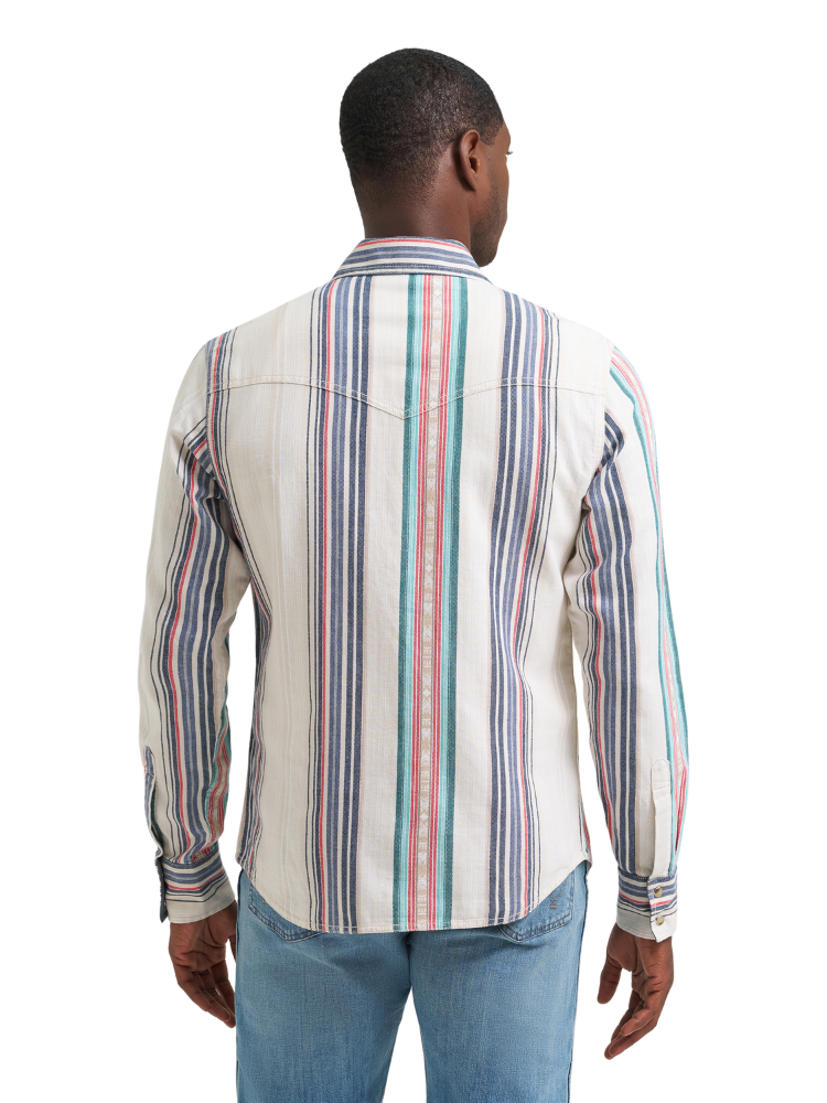 Chemise Western Retro® Premium Tan Multi Stripe à snaps - Homme
