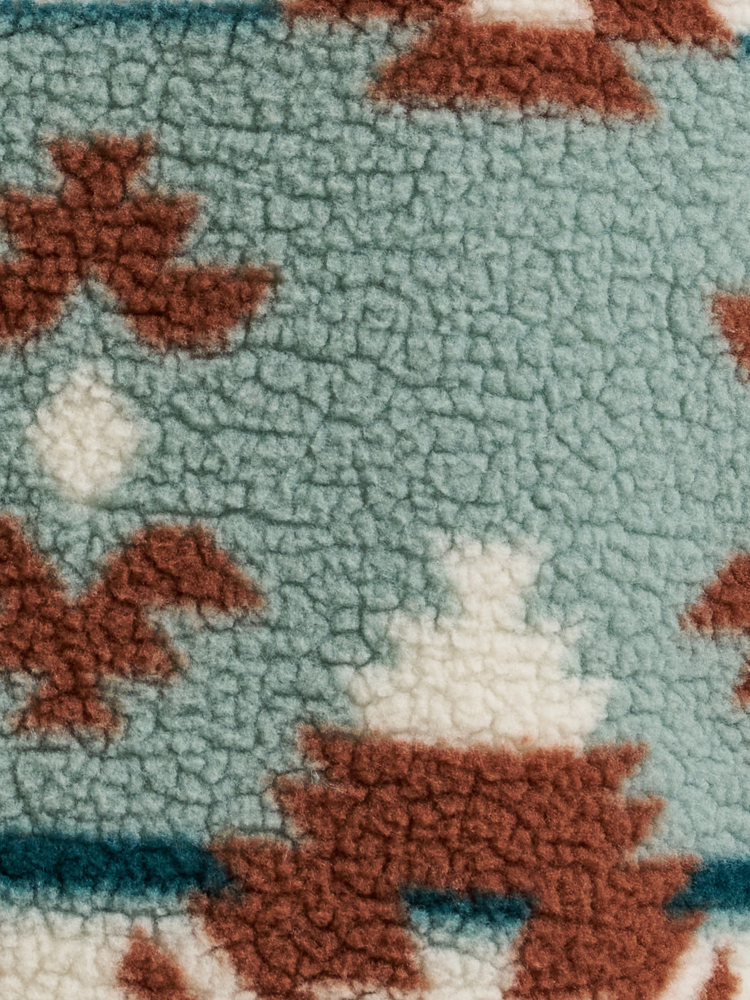 Veste en sherpa Retro Punchy Turquoise Aztec - Femme