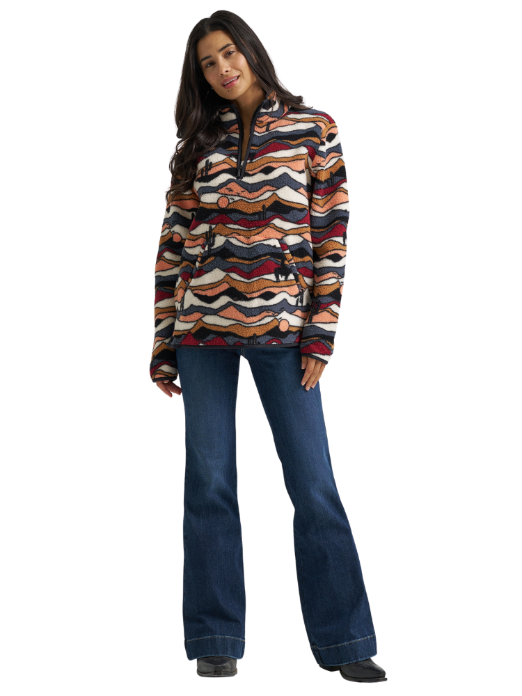 Pull en sherpa à zip Punchy Horizon - Femme
