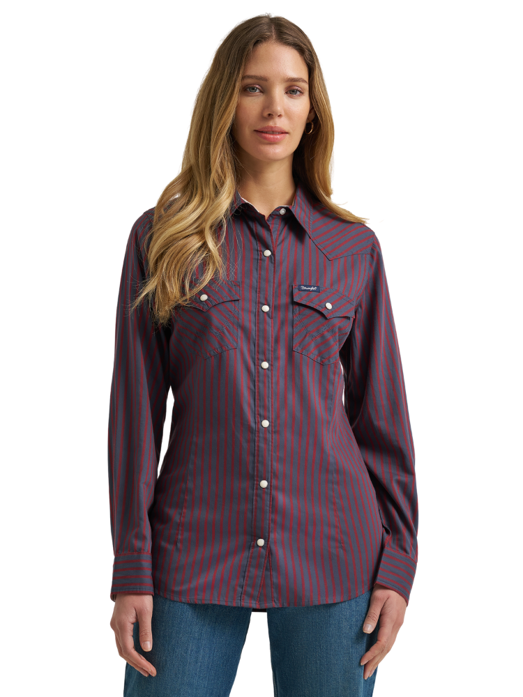Chemise Western Retro® à rayures - Femme