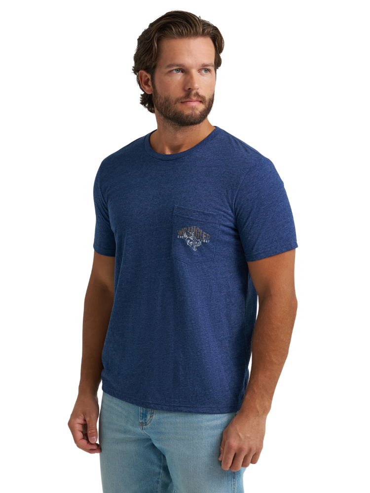 T-Shirt Blue Bronc à poche - Homme
