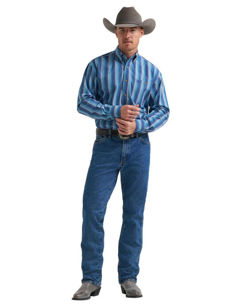 Chemise Western Rayée Bleu George Strait - Homme