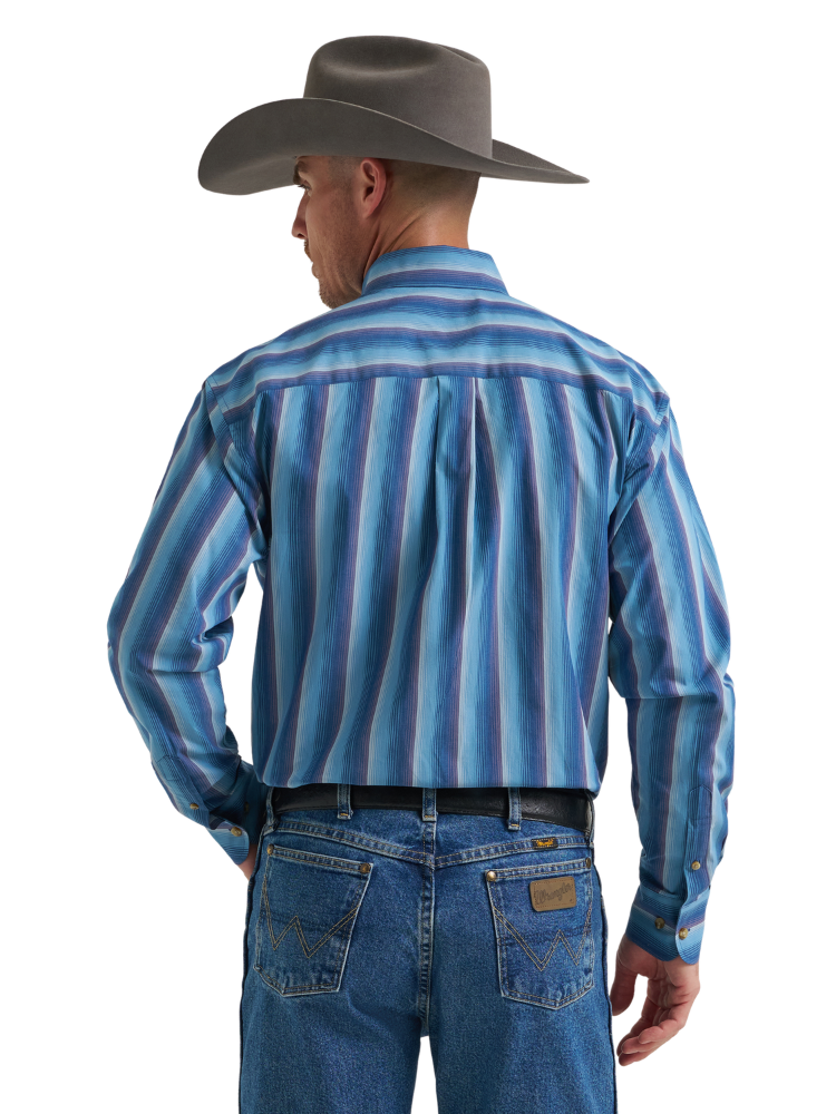 Chemise Western Rayée Bleu George Strait - Homme