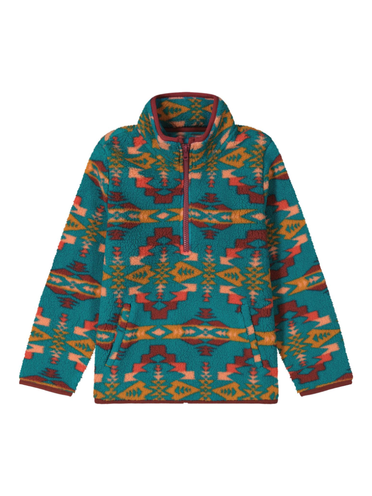 Veste de sherpa Aztec Turquoise - Fille
